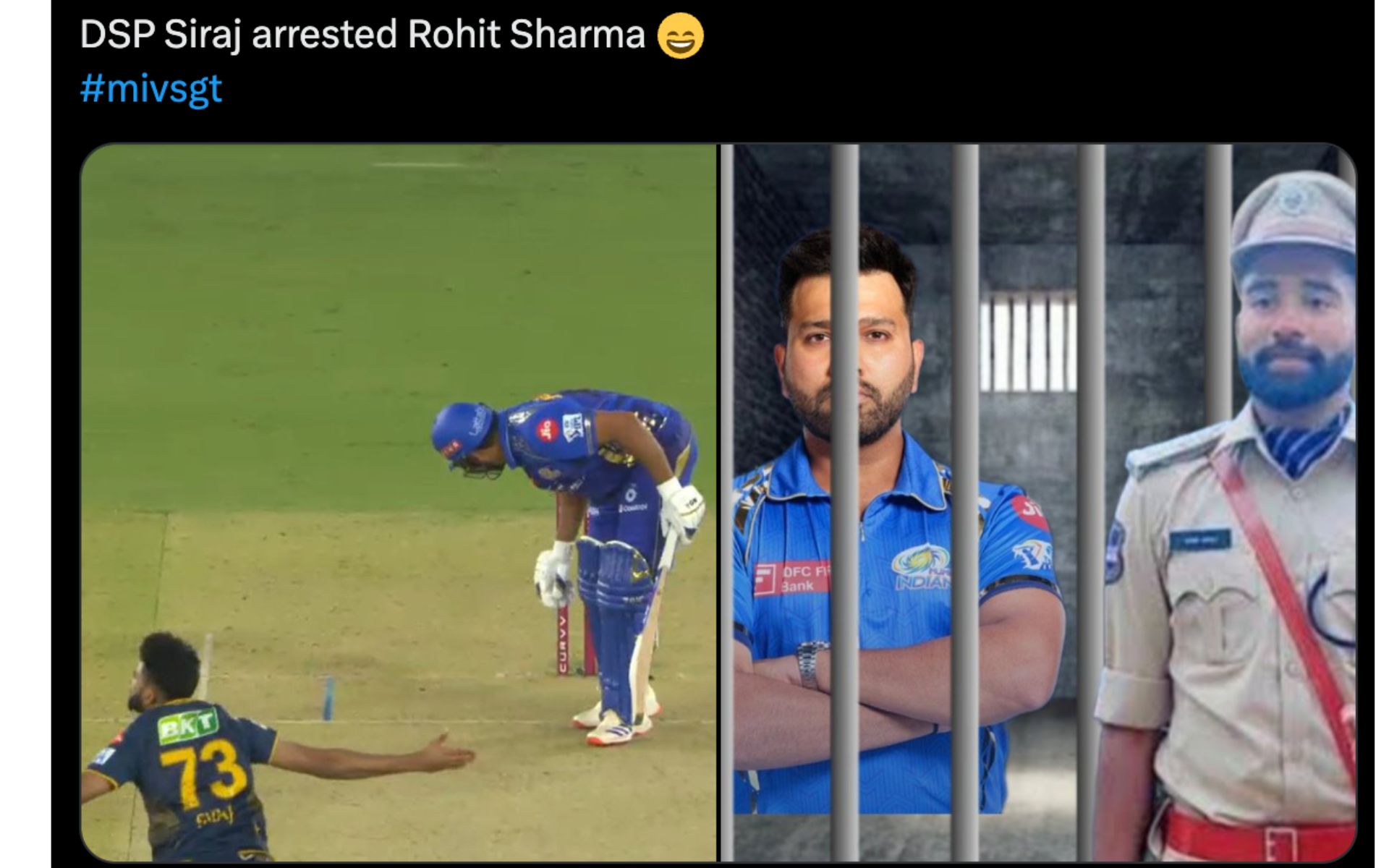'DSP सिराज ने किया रोहित को गिरफ्तार': सामने आई सोशल मीडिया पर फ़ैन्स की मज़ेदार प्रतिक्रियाएं